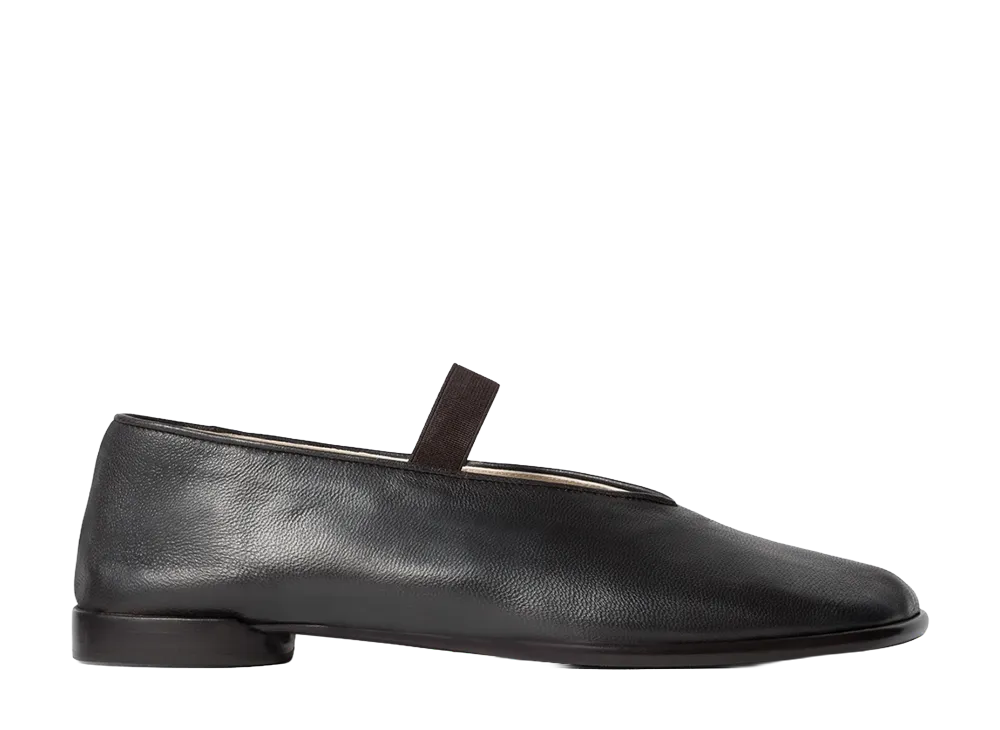 LEMAIRE Women's Glove Ballerina in Leather "Dark Chocolate"