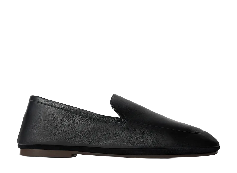 LEMAIRE Outdoor Slippers in Leather "Black"
