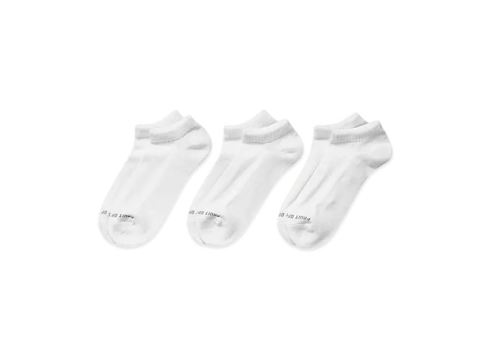 FRUIT OF THE LOOM American Cotton Basic Ankle Socks 3Set "White"