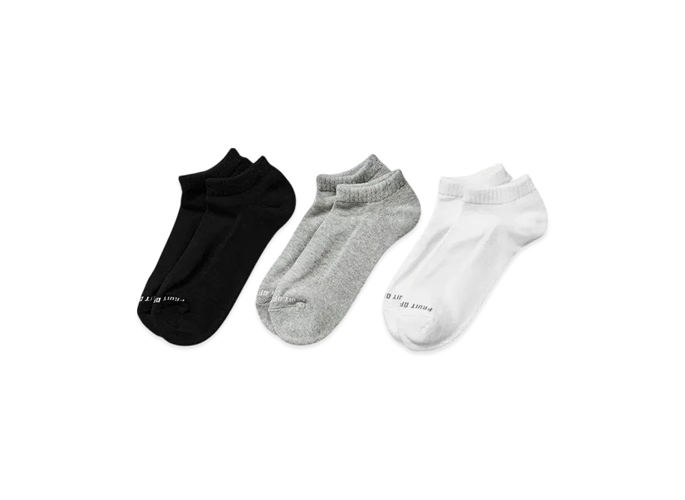 FRUIT OF THE LOOM American Cotton Basic Ankle Socks 3Set "Multi"