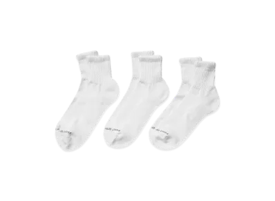 FRUIT OF THE LOOM American Cotton Basic Quarter Socks 3Set "White"