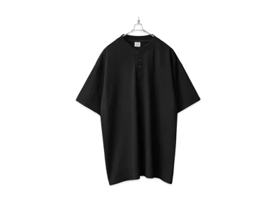 FRUIT OF THE LOOM Heavy Ounce Henley Neck Short Sleeve T-Shirt "Black"