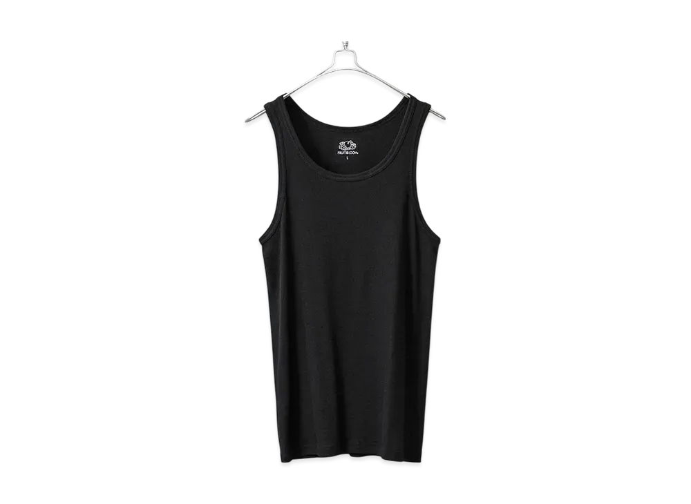 FRUIT OF THE LOOM 3P Pack Ribbed Tank Top "Black"