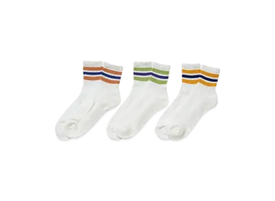 FRUIT OF THE LOOM Colorful Line Quarter Socks 3Set "TypeA"