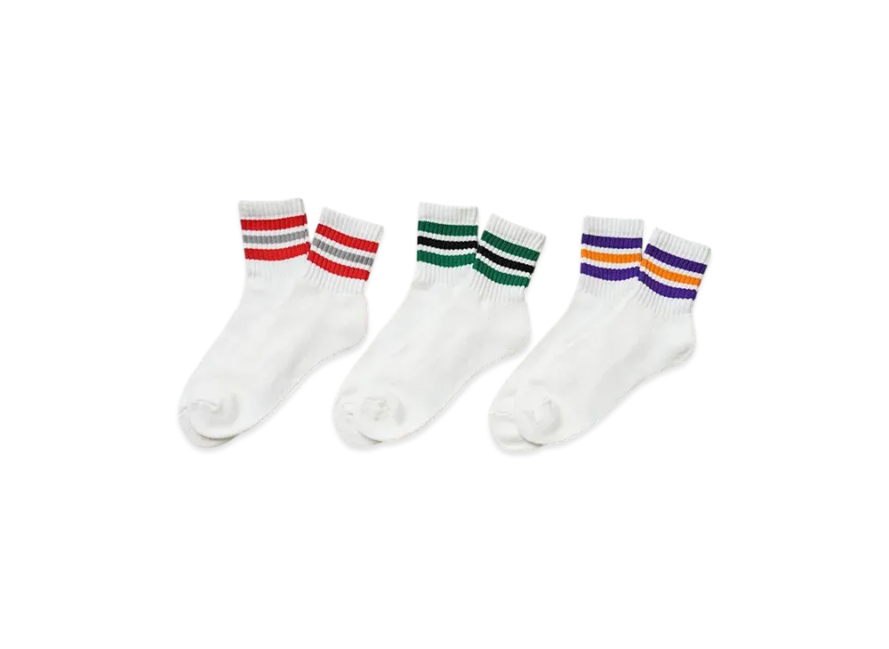 FRUIT OF THE LOOM Colorful Line Quarter Socks 3Set "TypeB"