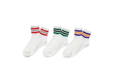 FRUIT OF THE LOOM Colorful Line Quarter Socks 3Set "TypeB"