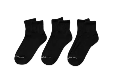 FRUIT OF THE LOOM American Cotton Basic Quarter Socks Set Of 3 "Black"