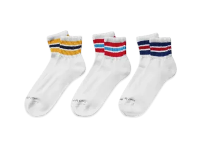 FRUIT OF THE LOOM American Cotton Quarter Line Socks Set Of 3 "Multi"