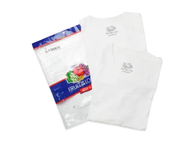 FRUIT OF THE LOOM Crew Neck Pack T-Shirt Underwear 2 Pack "White/White"