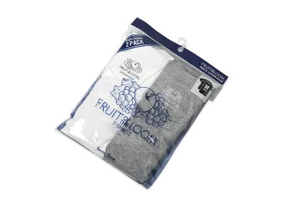 FRUIT OF THE LOOM Crew Neck Pack T-Shirt Underwear 2 Pack "Grey/White"