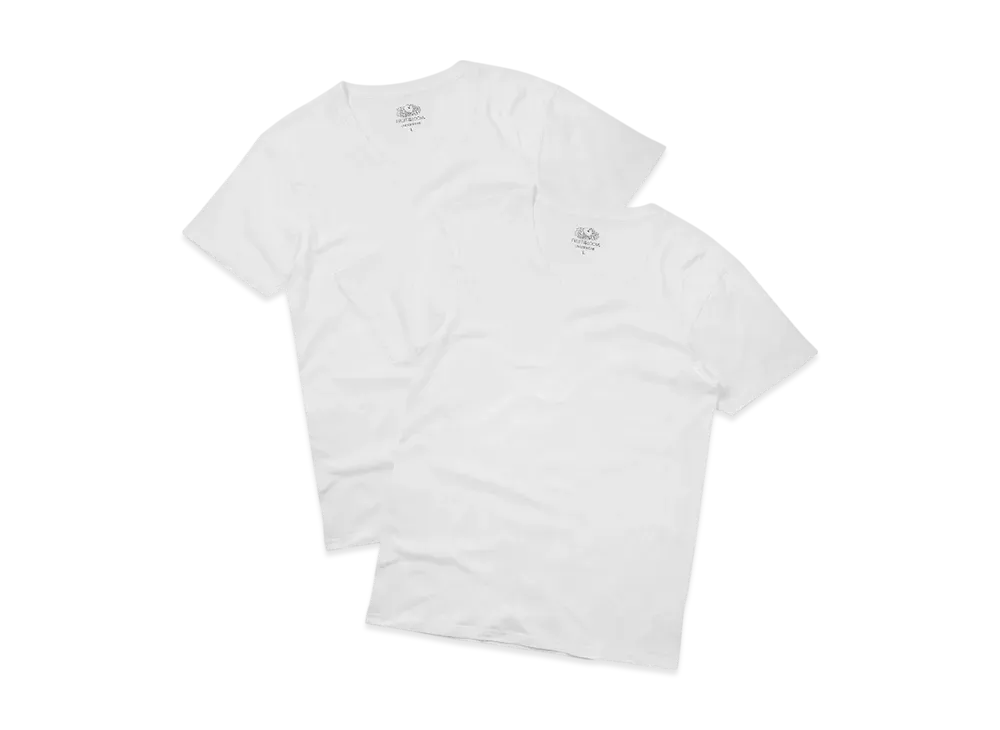 FRUIT OF THE LOOM V-Neck Pack T-Shirt Underwear 2-Pack "White/White"