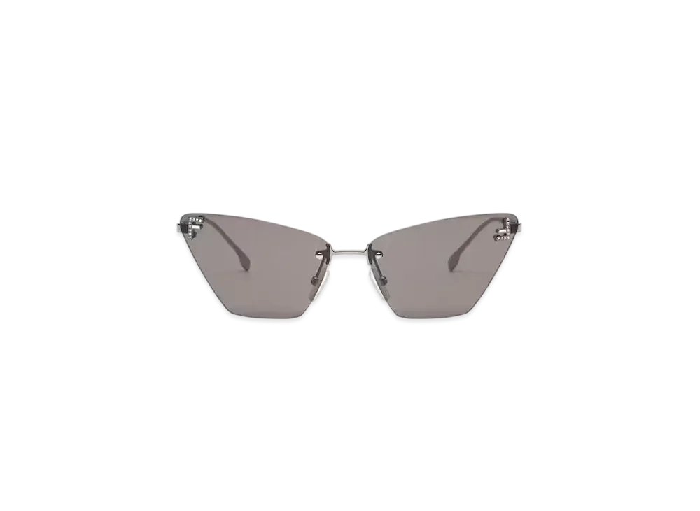 FENDI First Crystal Ruthenium-Colored Sunglasses "Gray"
