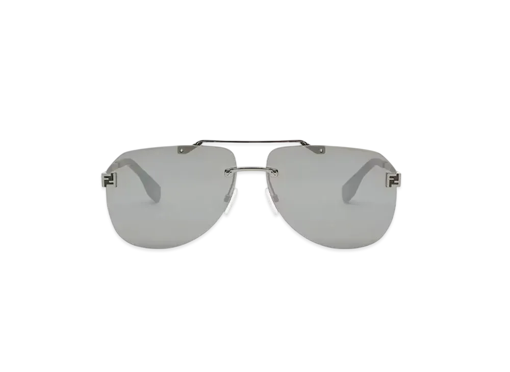 FENDI Sky Ruthenium-Colored Metal Sunglasses "Black"