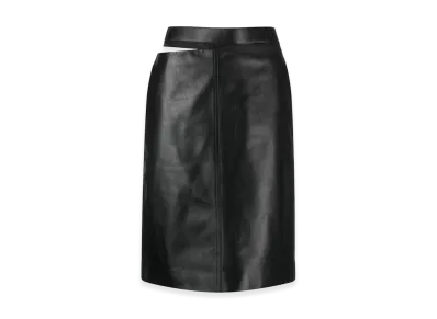 FENDI Women's Leather Midi Skirt "Black"