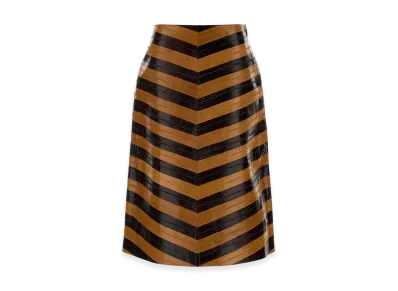 FENDI Women's Two-Tone Leather Skirt "Multicolor"