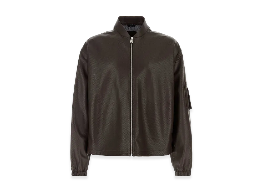 FENDI Nappa Leather Bomber Jacket "Chocolate/Brown"