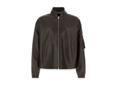 FENDI Nappa Leather Bomber Jacket "Chocolate/Brown"