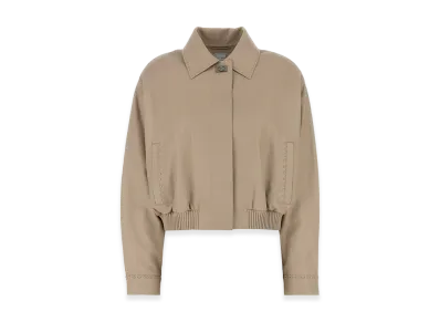 FENDI Women's Cappuccino Leather Jacket "Beige"