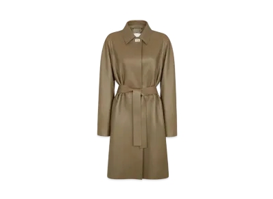 FENDI Women's Leather Overcoat "Green"