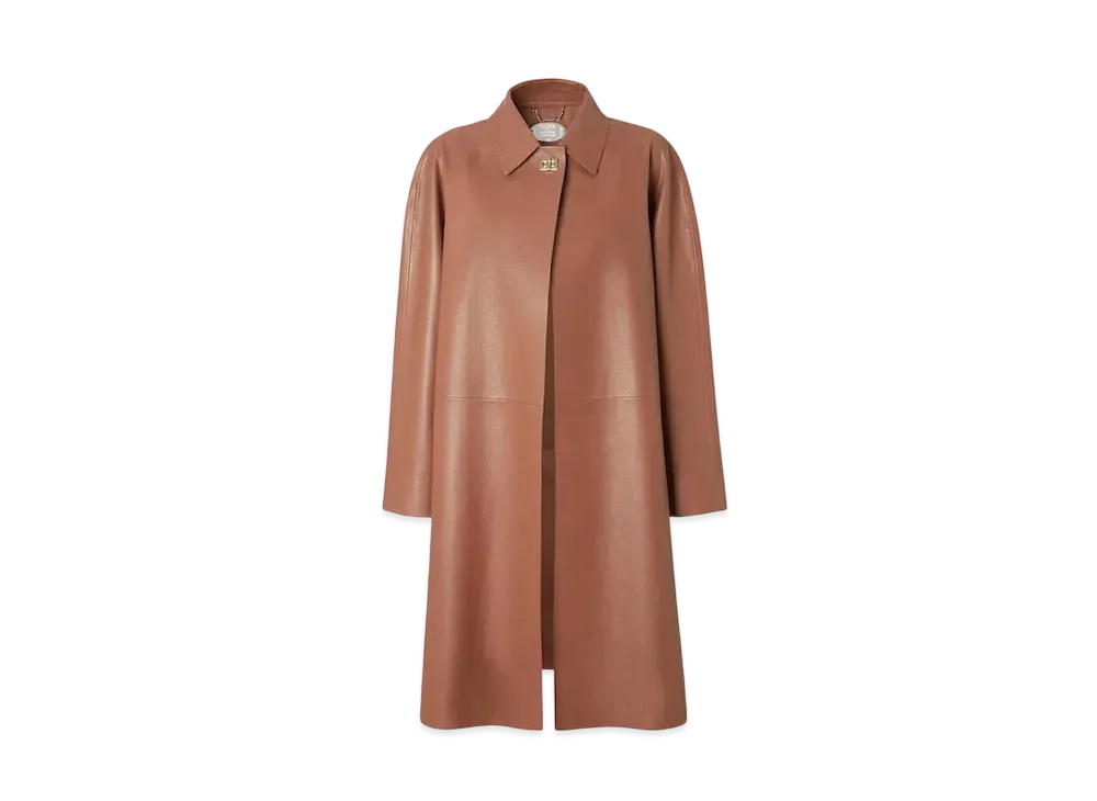 FENDI Women's Leather Overcoat "Brown"