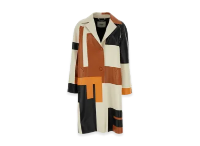 FENDI Women's Nappa Leather Overcoat "Multicolor"