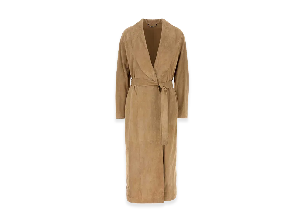 FENDI Women's Suede Coat "Camel"