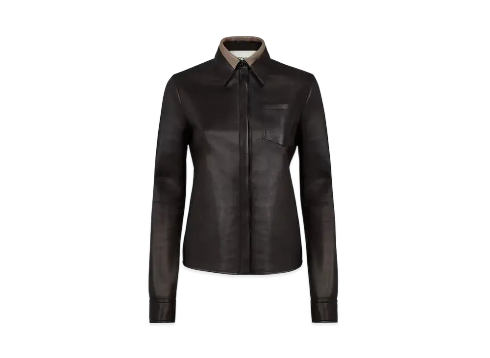 FENDI Women's Nappa Leather Shirt "Black"