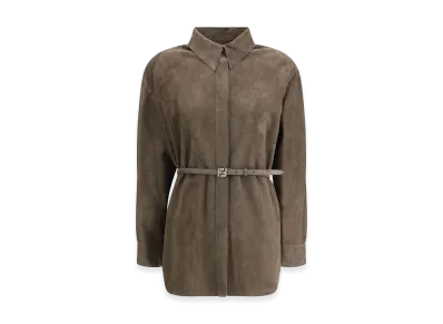 FENDI Women's Suede Shirt "Dark Gray"