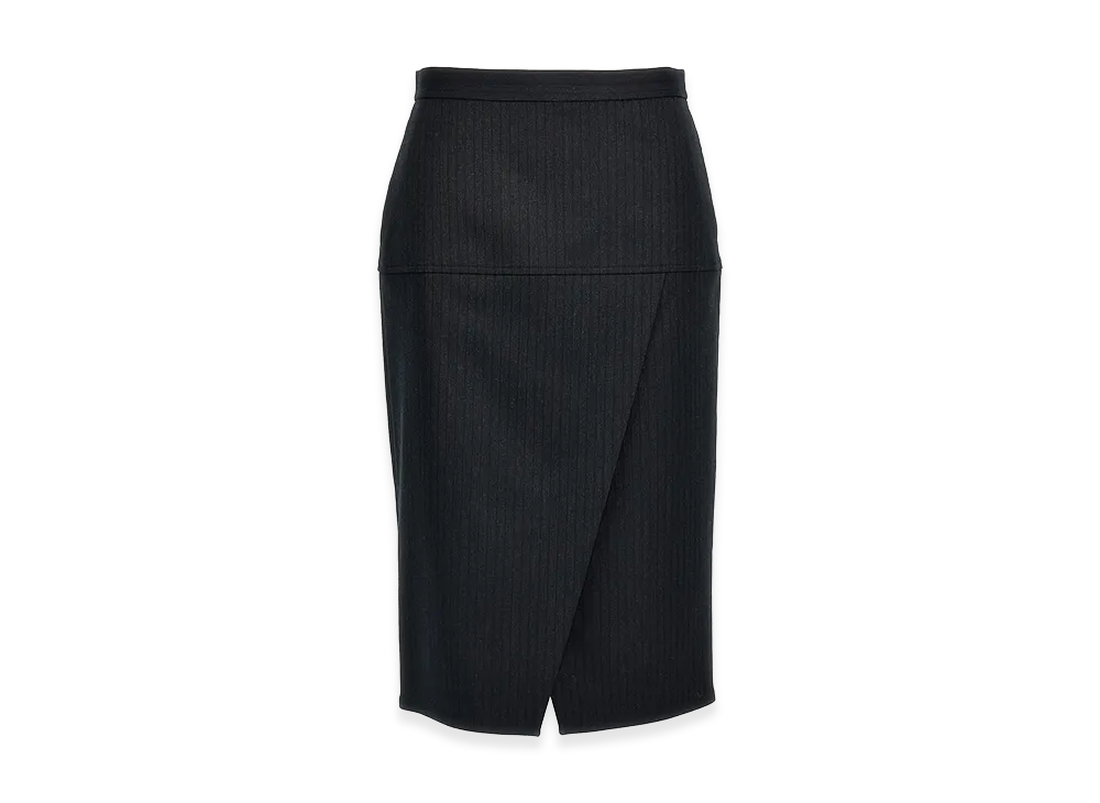 FENDI Women's Pinstriped Wool Skirt "Black"