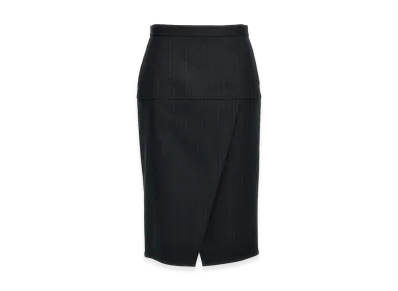 FENDI Women's Pinstriped Wool Skirt "Black"