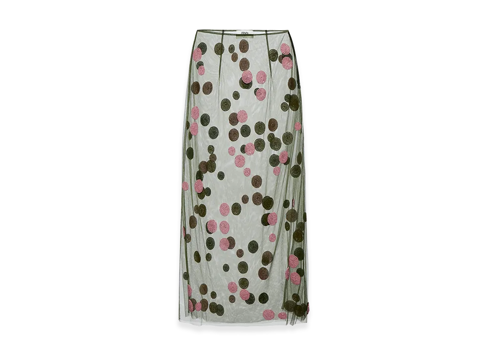 FENDI Women's Tulle Skirt "Dark Green"