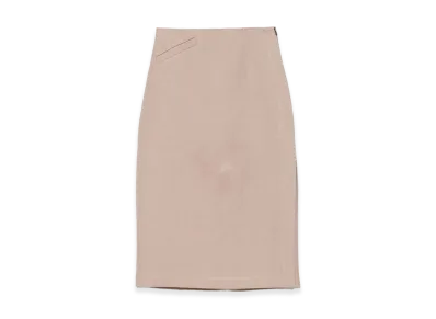 FENDI Women's Waxed Linen Straight Midi Skirt "Beige"