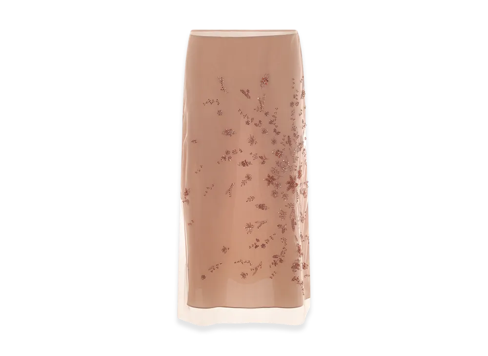 FENDI Women's Tulle Skirt "Antiqued Pink"