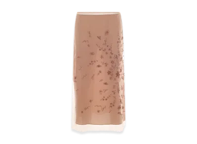 FENDI Women's Tulle Skirt "Antiqued Pink"
