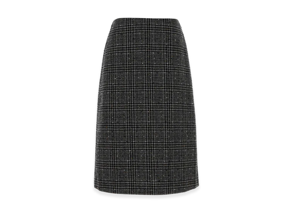 FENDI Women's Embroidered Tweed Skirt "Dark Gray"