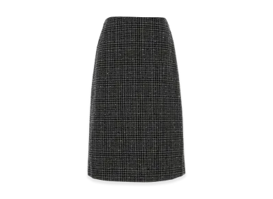 FENDI Women's Embroidered Tweed Skirt "Dark Gray"