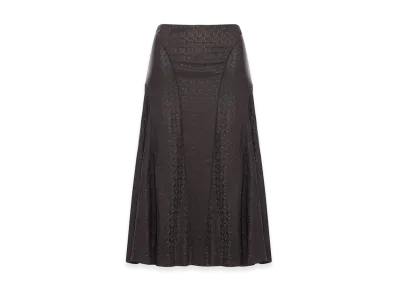 FENDI Women's FF Jacquard Silk Skirt "Brown"