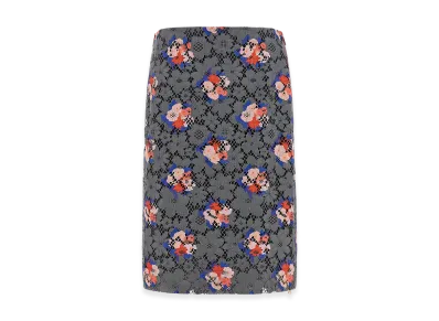 FENDI Women's Bouquet Lace Skirt "Gray"
