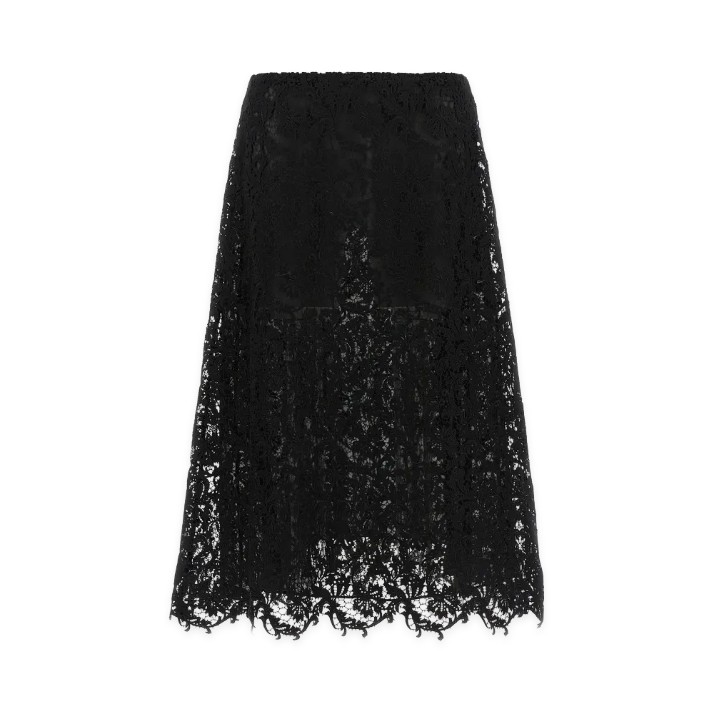 FENDI Women's Macrame Lace Skirt "Black"