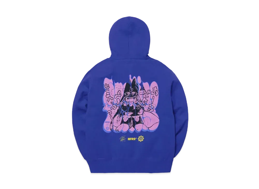 FR2 x Tatsuya Egawa x Shota Nakatsugawa Back Illustration Hoodie "Blue"