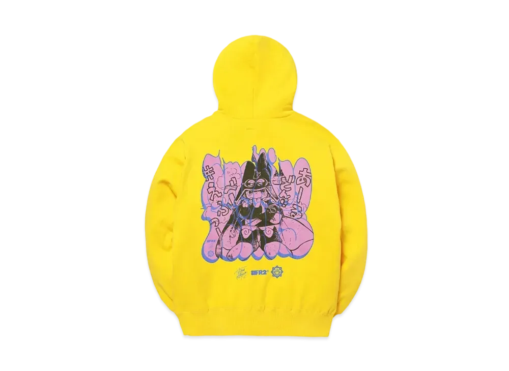 FR2 x Tatsuya Egawa x Shota Nakatsugawa Back Illustration Hoodie "Yellow"