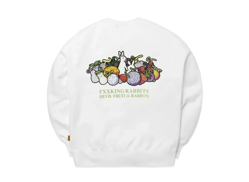 FR2 x ONE PIECE Collaboration Devil Fruit Kills Sweatshirt "White"