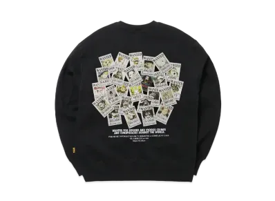 FR2 x ONE PIECE Collaboration Wanted Embroidery Sweatshirt "Black"