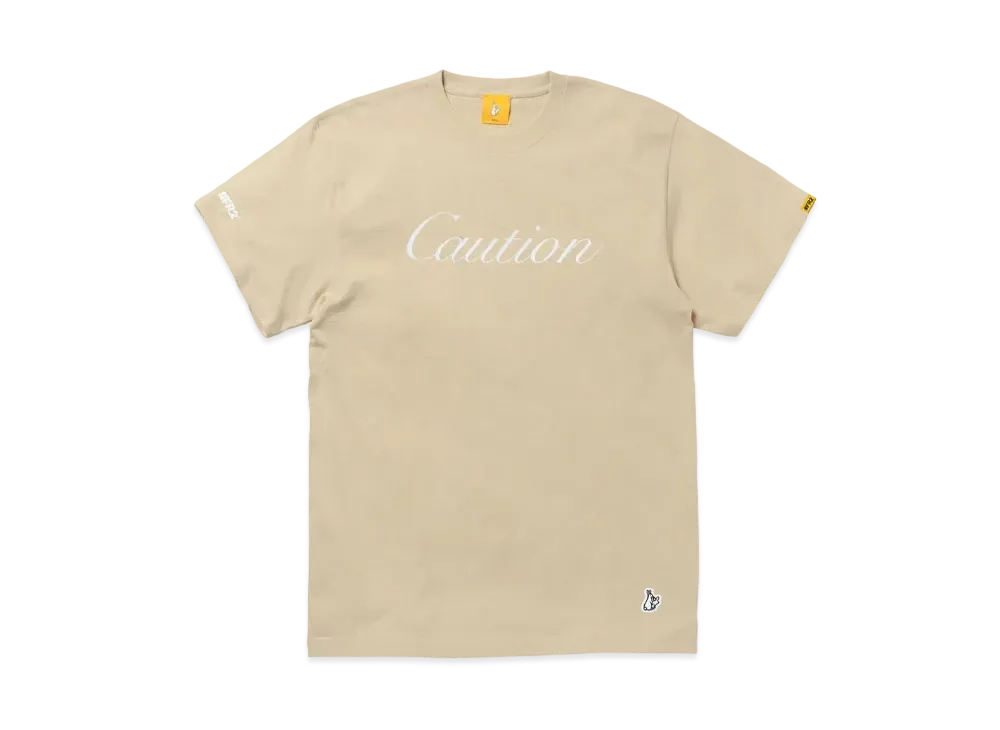 FR2 Caution Embroidery T-shirt "Beige"
