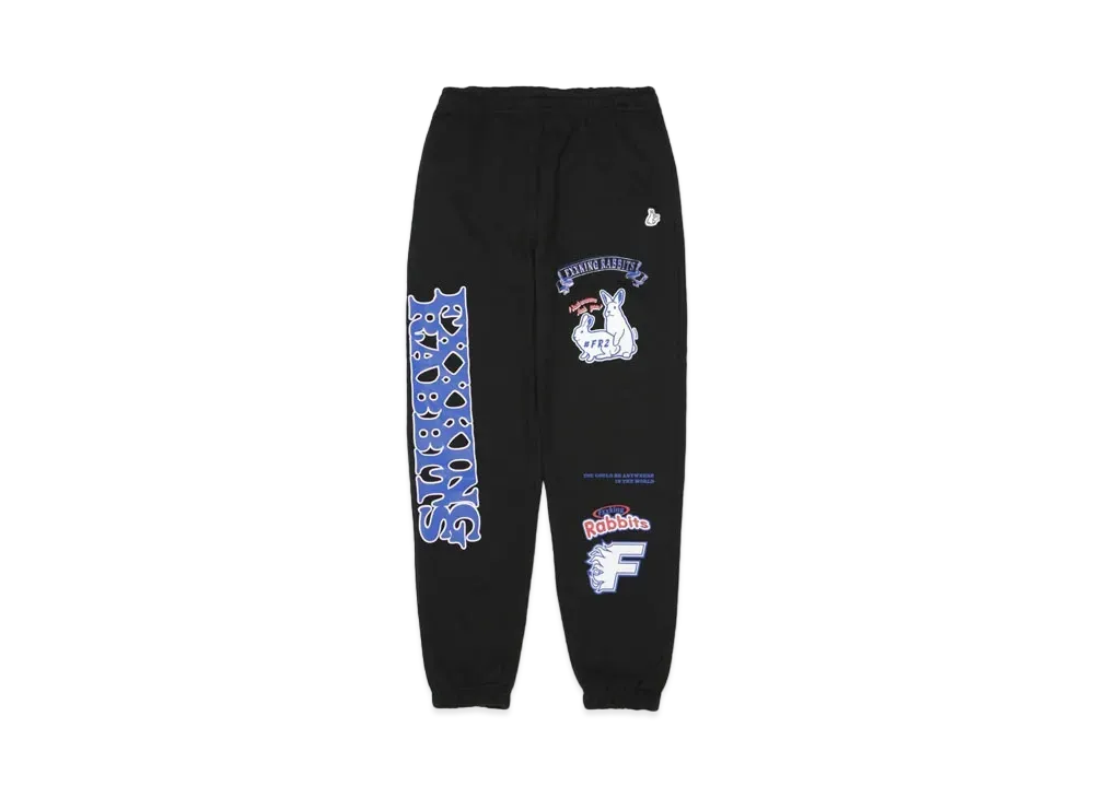 FR2 Playing Rabbits Sweat Pants "Black"