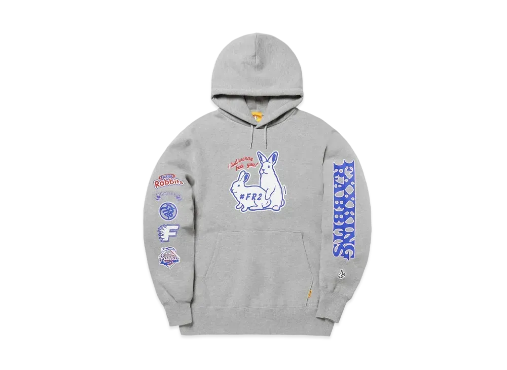 FR2 Playing Rabbits Hoodie "Gray"
