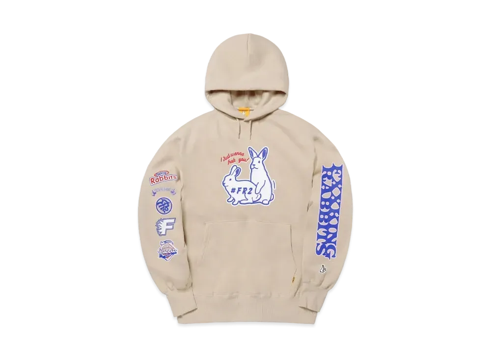 FR2 Playing Rabbits Hoodie "Beige"