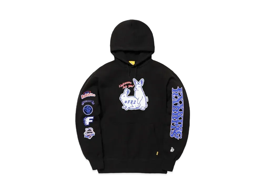 FR2 Playing Rabbits Hoodie "Black"