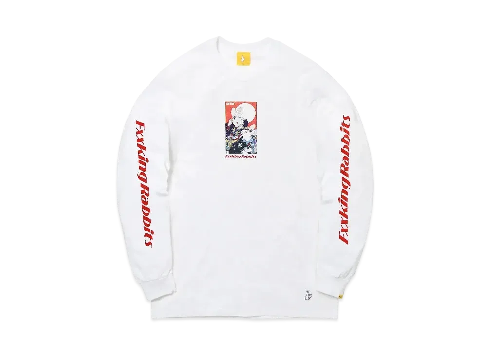 FR2 Rabbits Hanafuda Longsleeve T-shirt "White"