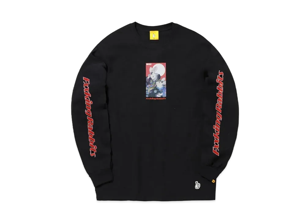 FR2 Rabbits Hanafuda Longsleeve T-shirt "Black"